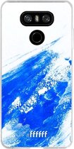 LG G6 Hoesje Transparant TPU Case - Blue Brush Stroke #ffffff