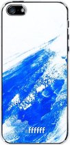 iPhone SE (2016) Hoesje Transparant TPU Case - Blue Brush Stroke #ffffff