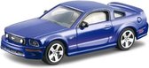 Modelauto Ford Mustang GT Italiaans design blauw 10 cm schaal 1:43 - speelgoed auto schaalmodel