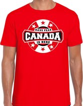 Have fear Canada is here / Canada supporter t-shirt rood voor heren L