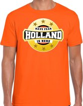 Holland is here t-shirt oranje voor heren L