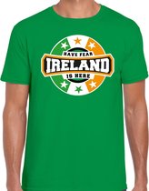 Have fear Ireland is here / Ierland supporter t-shirt groen voor heren L