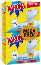 Vapona Insecten Bestrijding - Anti-Mug Muggenstekker - Voordeelverpakking - 2x Muggenstekker