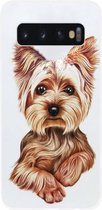 ADEL Siliconen Back Cover Softcase Hoesje Geschikt voor Samsung Galaxy S10 Plus - Yorkshire Terrier Hond