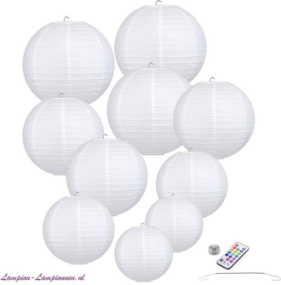 Lanternes en papier - blanc - 10 pièces - avec LED avec télécommande avec  crochets de... | bol.com