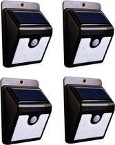 4x stuks solar tuinverlichting / wandlampen LED muurlamp met bewegingssensor - IP44 / spatwaterdicht - zonne-energie - sfeervolle tuinlichten / ledverlichting