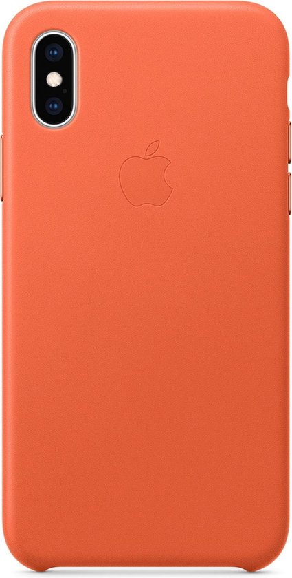 duizend vals Vergelden Apple Leren Hoesje voor iPhone Xs - Oranje | bol.com
