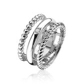 ZINZI zilveren multi-look ring breed wit ZIR1374