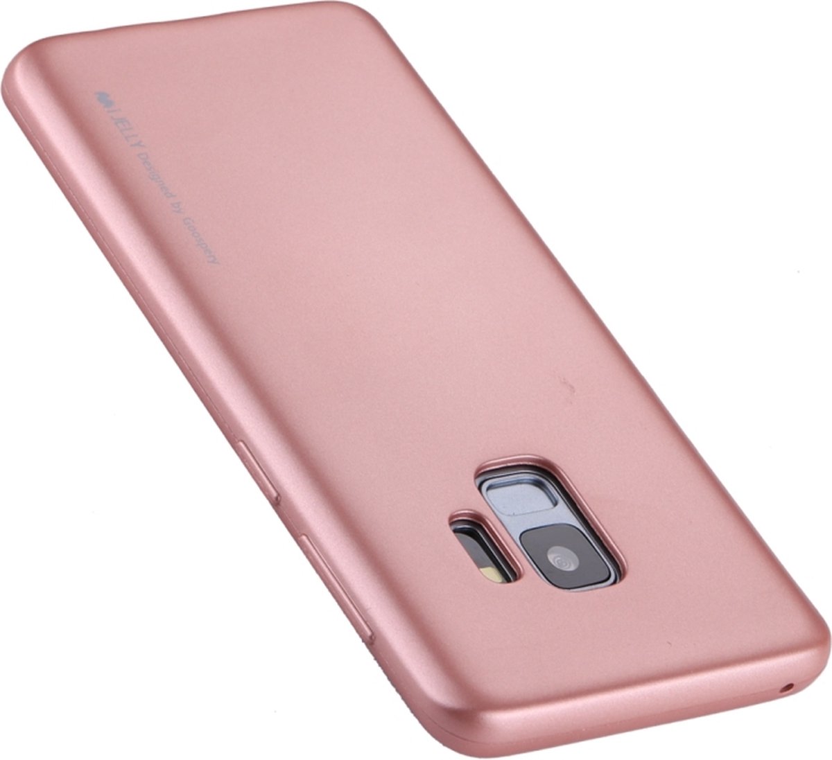 Let op type!! MERCURY GOOSPERY I JELLY METAL for Galaxy S9 TPU Full Coverage Soft Protective Back Case(Rose Gold)