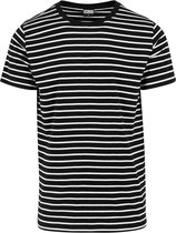 Urban Classics Heren Tshirt -L- Striped Zwart/Wit