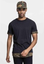 Urban Classics Heren Tshirt -M- Long Shaped Camo Inset Zwart