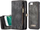 Caseme - vintage 2 in 1 portemonnee hoes - iPhone 7 / 8 / SE (2020) - Grijs
