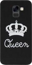 ADEL Siliconen Back Cover Softcase Hoesje Geschikt voor Samsung Galaxy A8 Plus (2018) - Queen Zwart