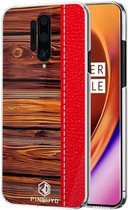 OnePlus 8 Pro Back Cover Hout Textuur Rood