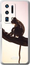 Huawei P40 Pro+ Hoesje Transparant TPU Case - Macaque #ffffff
