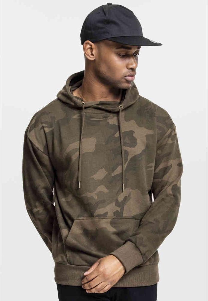 Urban Classics High Neck Camo Hoodie/trui S Groen