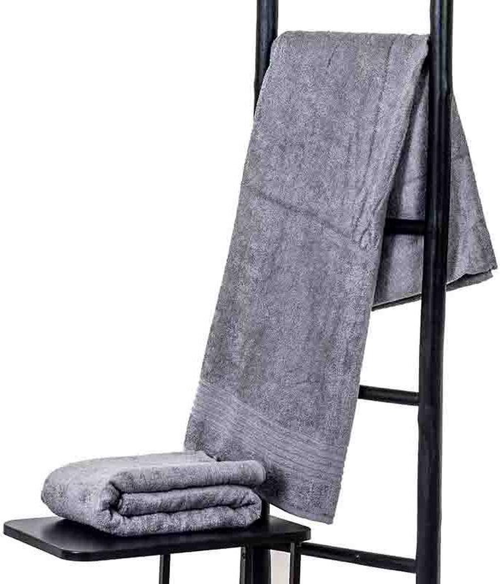 Bamboe sauna handdoek XXL grijs 200x90cm | bol.com
