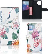 Telefoonhoesje Motorola Moto G 5G Plus Wallet Bookcase Bird Flowers