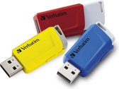 Verbatim V Store N CLICK USB-stick 16 GB USB 3.2 Gen 1 (USB 3.0) Geel, Rood, Blauw 49306