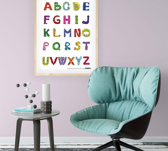 Educatieve poster (Posterpapier) - Taal alfabet sweet monsters