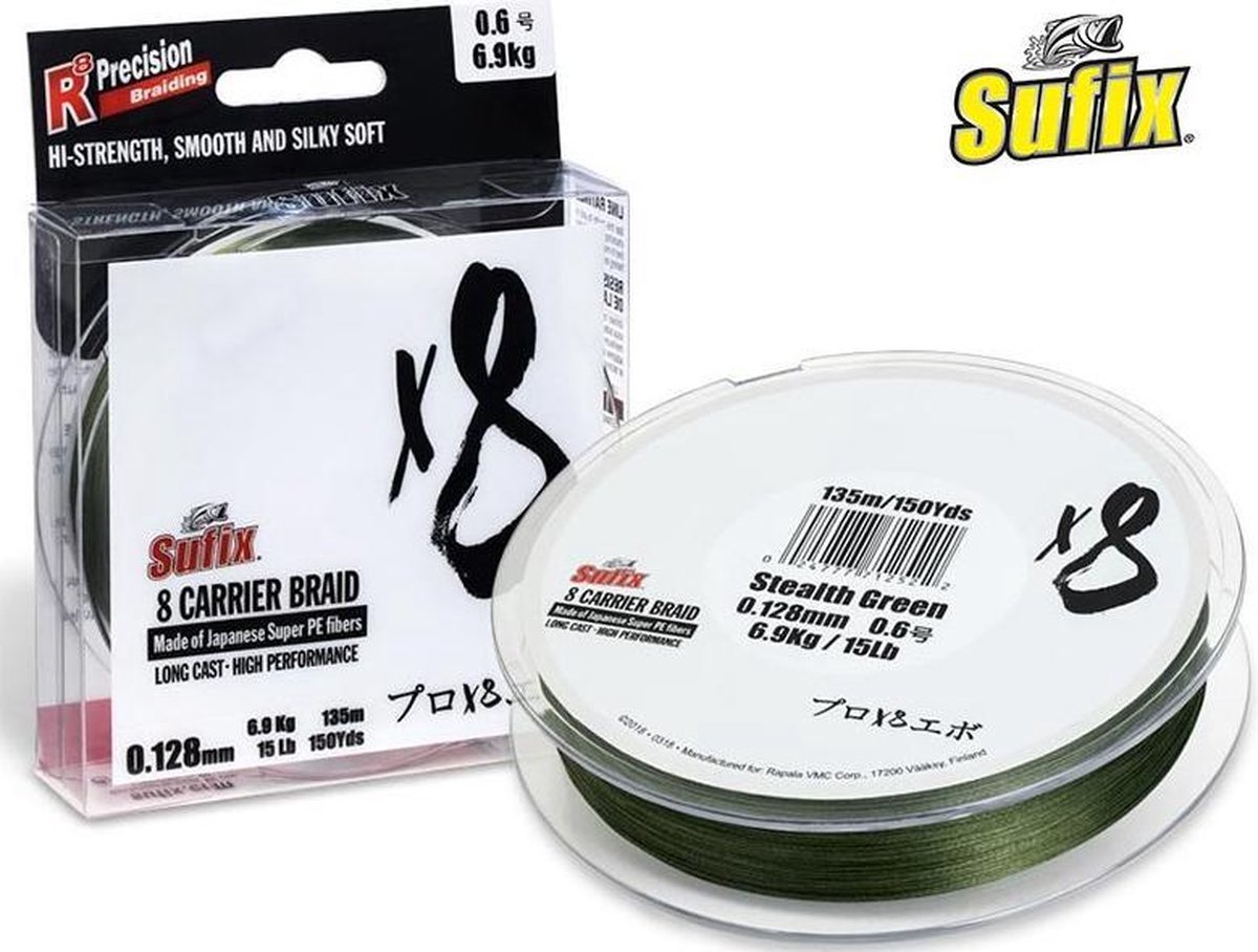 Sufix X8 Braid - stealth green - 150 m - 0.205 mm