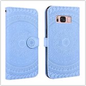 Voor Galaxy S10e Pressed Printing Pattern Horizontale Flip PU lederen tas met houder & kaartsleuven & portemonnee & & lanyard (blauw)
