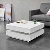 Table basse Annaba carrée 75x75x35,5 cm blanc
