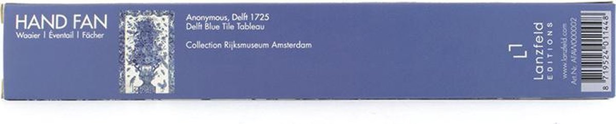 Lanzfeld - Waaier - Handwaaier - Bamboe - Delfts Blauw Motief — afbeelding 2