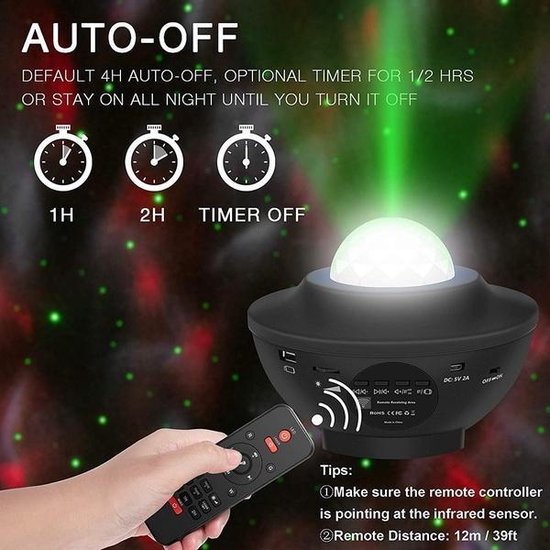 Projecteur Galaxy Star Projector Night Light - Projecteur planétaire Galaxy  avec télécommande, projecteur de veilleuse étoilée de musique Bluetooth,  lumière Galaxy pour chambre de bébé, fête, salles de jeux 