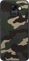 ADEL Siliconen Back Cover Softcase Hoesje voor Samsung Galaxy A8 (2018) - Camouflage Stoer