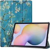 Tri-Fold Blossom Print Hoesje Geschikt voor Samsung Galaxy Tab S7 Plus