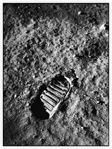 Apollo 11 lunar footprint (maanlanding) - Foto op Akoestisch paneel - 90 x 120 cm