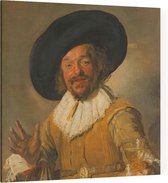 De vrolijke drinker, Frans Hals - Foto op Canvas - 100 x 100 cm