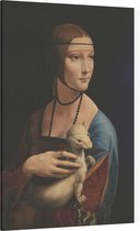 De dame met de hermelijn, Leonardo da Vinci - Foto op Canvas - 60 x 90 cm