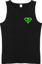 Zwarte Tanktop sportshirt Size XXL met Groen logo “ Superman”