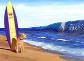 Mona Lisa Diamond painting hond op strand 40 x 30 cm