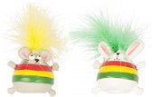 Duvo+ Latex rasta muis met pluim, LET OP ! GEEN KEUZE MOGELIJK !!