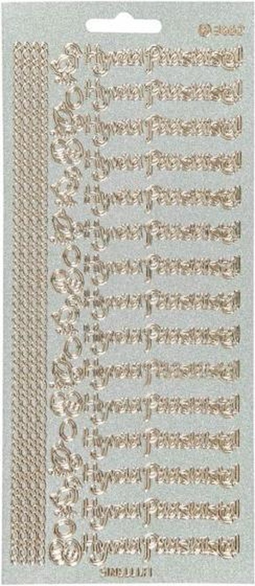 Stickers vel 10x23 cm goud Hyvaa P??si?ist? 1vel