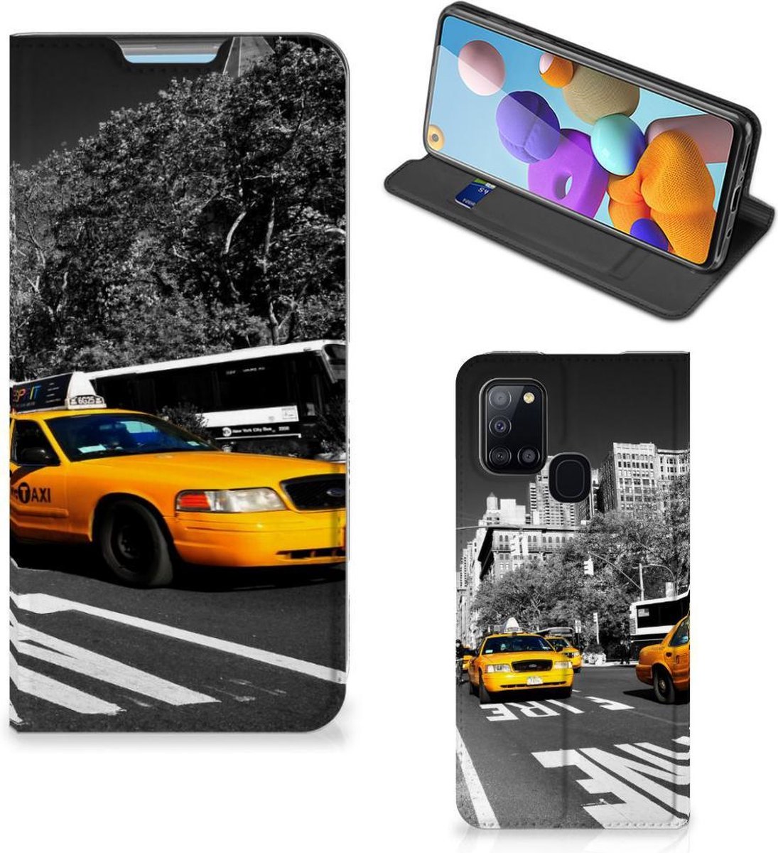 Samsung Galaxy A21s Book Cover New York Taxi