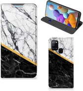 GSM Hoesje Geschikt voor Samsung Galaxy A21s Mobiel Case Marble White Black