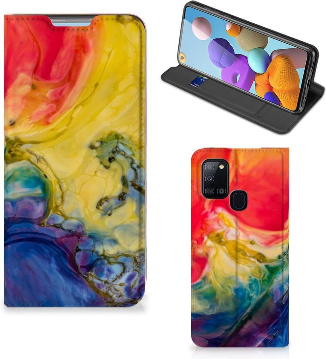 Bookcase Samsung Galaxy A21s Watercolor Dark
