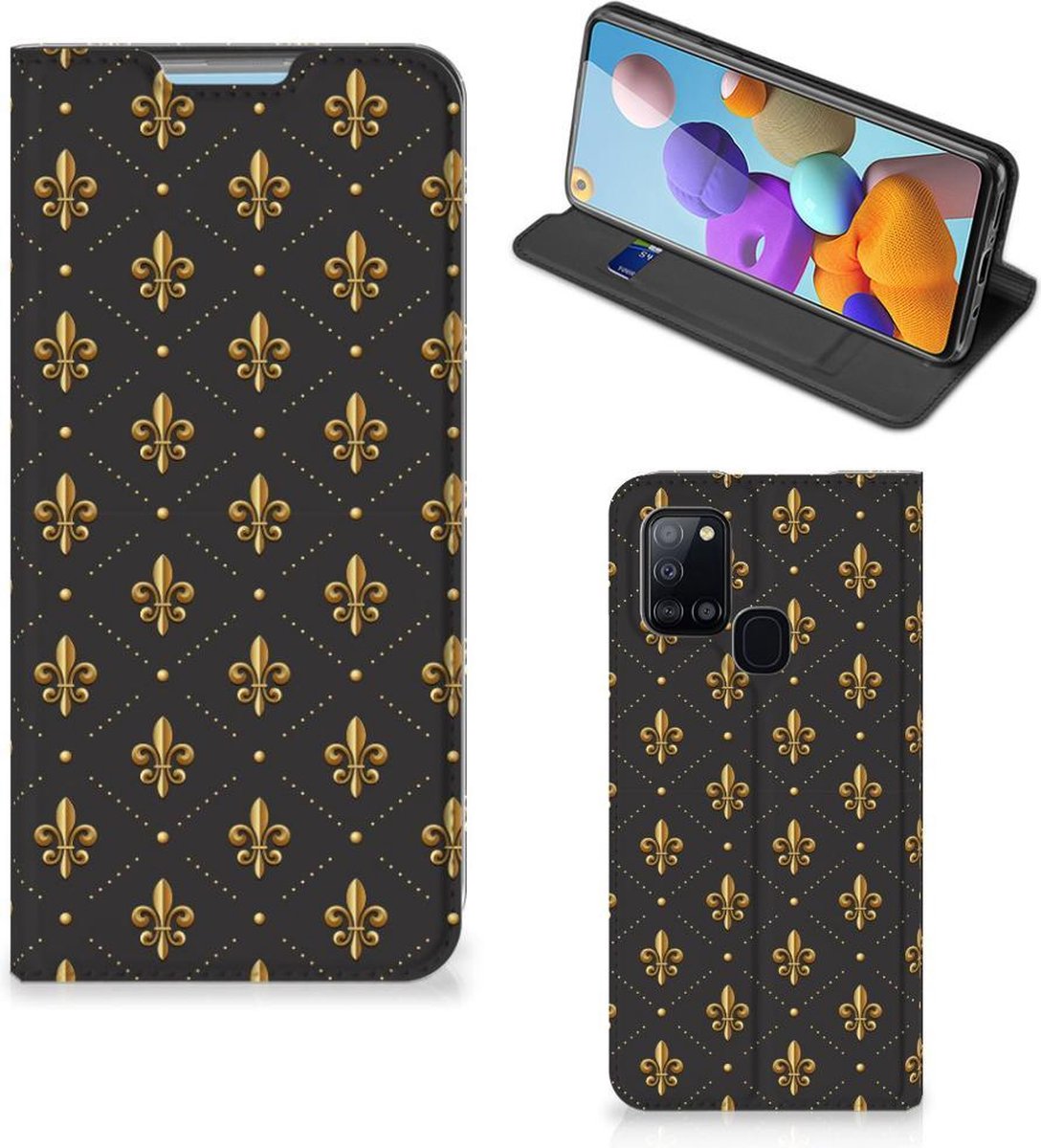Samsung Galaxy A21s Hoesje met Magneet Franse Lelie