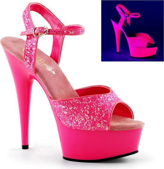 Neon roze glitter sandalen Caydence 40 - Merkloos