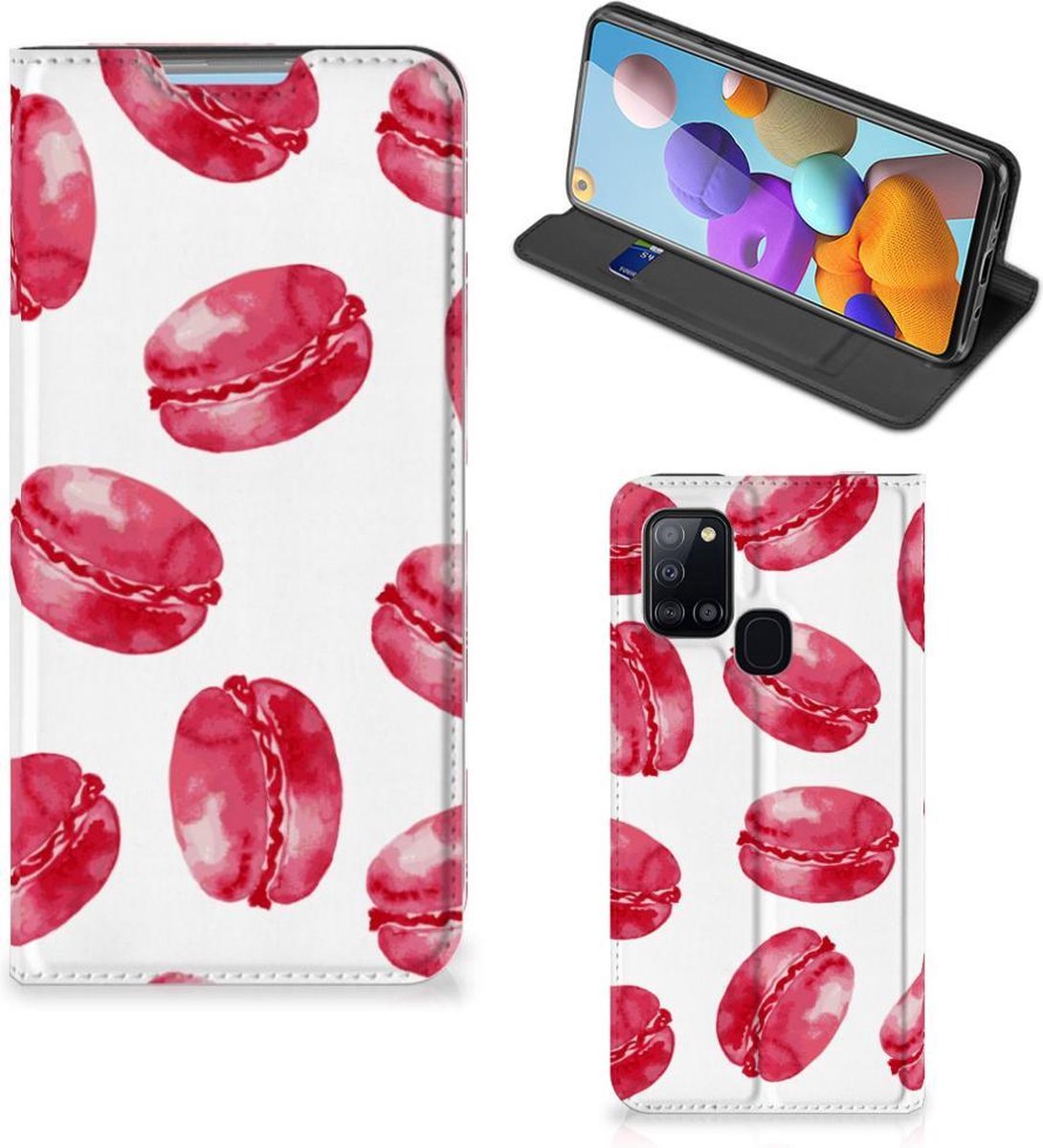 Samsung Galaxy A21s Flip Style Cover Pink Macarons