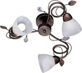LED Plafondlamp - Plafondverlichting - Trion Trada - E14 Fitting - 3-lichts - Rond - Antiek Roestkleur - Aluminium - BES LED