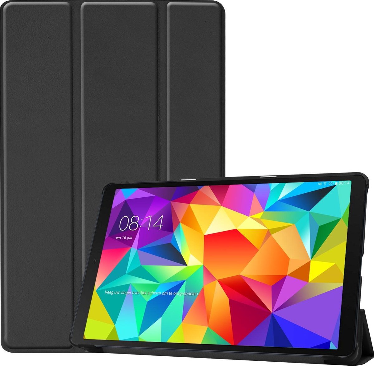 Hoes - Geschikt voor Samsung Galaxy Tab A 10.1 (2019) - Dun & Stevig - Trifold Bookcase - Hard Cover - Hardcover Book Case - Tablet Hoesje - Zwart