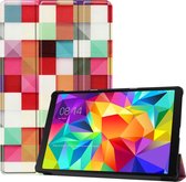Hoes Geschikt voor Samsung Galaxy Tab A 10.1 2019 Hoes Luxe Hoesje Book Case - Hoesje Geschikt voor Samsung Tab A 10.1 2019 Hoes Cover - Blokken
