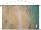 Wit strand met blauwe zee  | 120 x 80 CM | Natuur | Schilderij | Textieldoek | Textielposter | Wanddecoratie