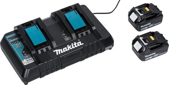MAKITA DLM432PT2 GRASMAAIER / 2X18 V / INCLUSIEF ACCU'S EN LADER