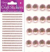 Oaktree - Stickers Diamantjes Licht Roze (per vel) 4mm